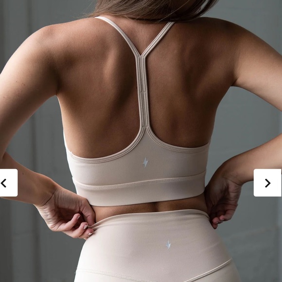 Azur Fit classic racerback bra in cream - Picture 2 of 3